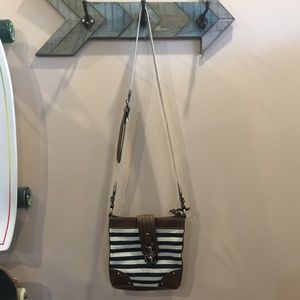 Chaps Nautical Striped Crossbody Handbag